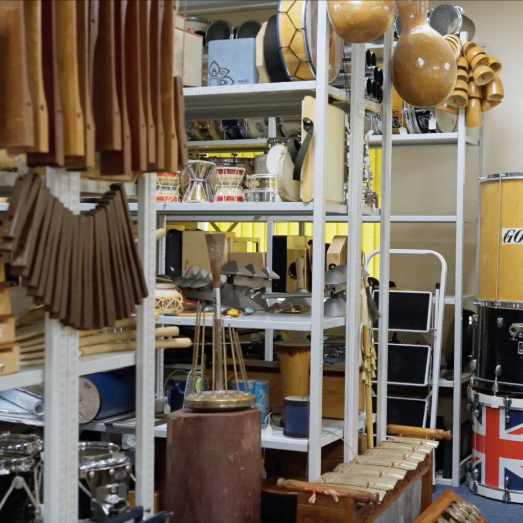 Instruments from The Evelyn Glennie Collection (which holds over 3,800 instruments).