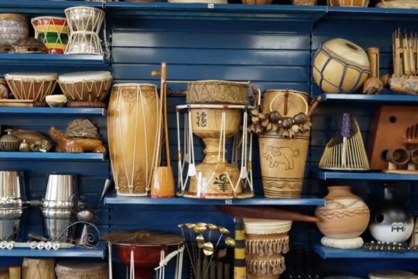 Instruments from The Evelyn Glennie Collection (which holds over 3,800 instruments).