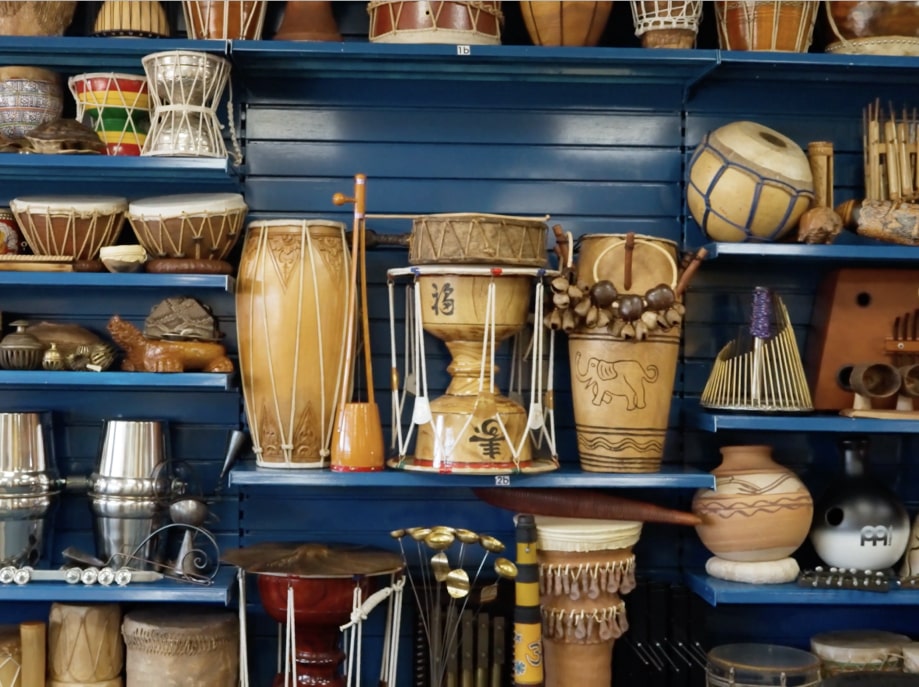 Instruments from The Evelyn Glennie Collection (which holds over 3,800 instruments).